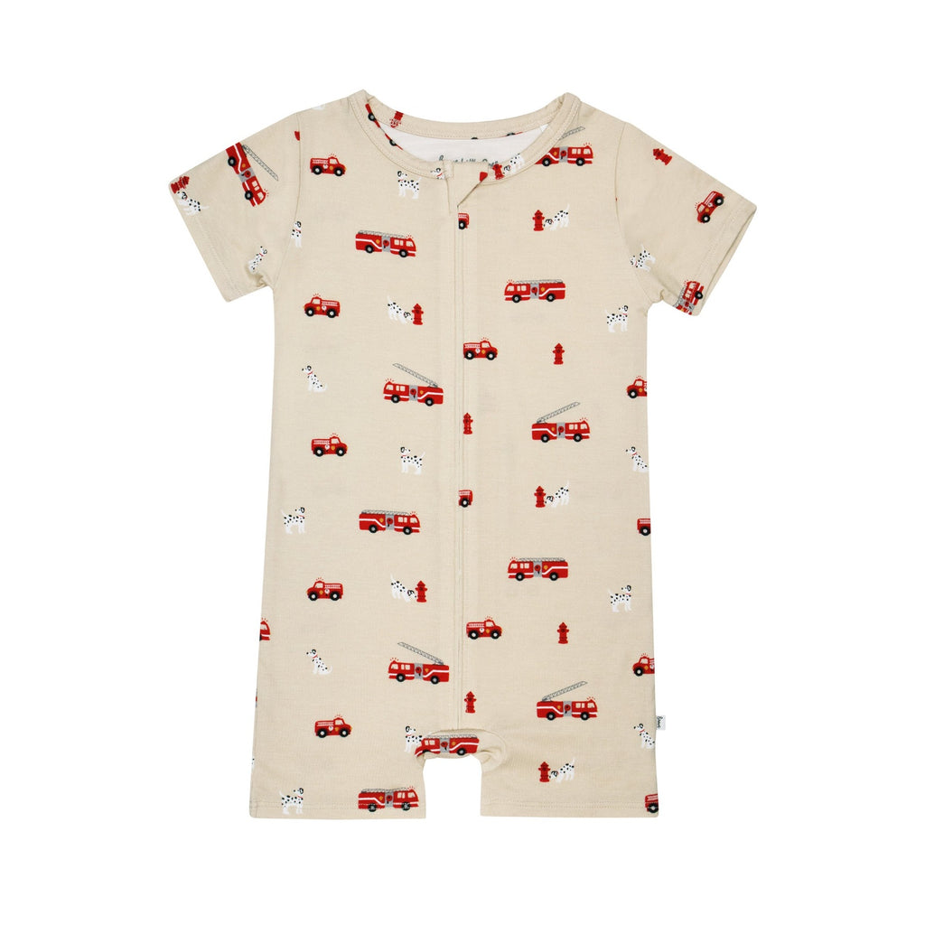 Firetrucks Summer Zip Romper
