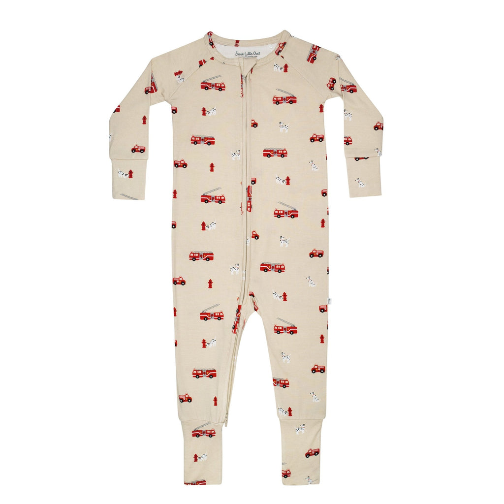 Firetrucks Zip Romper
