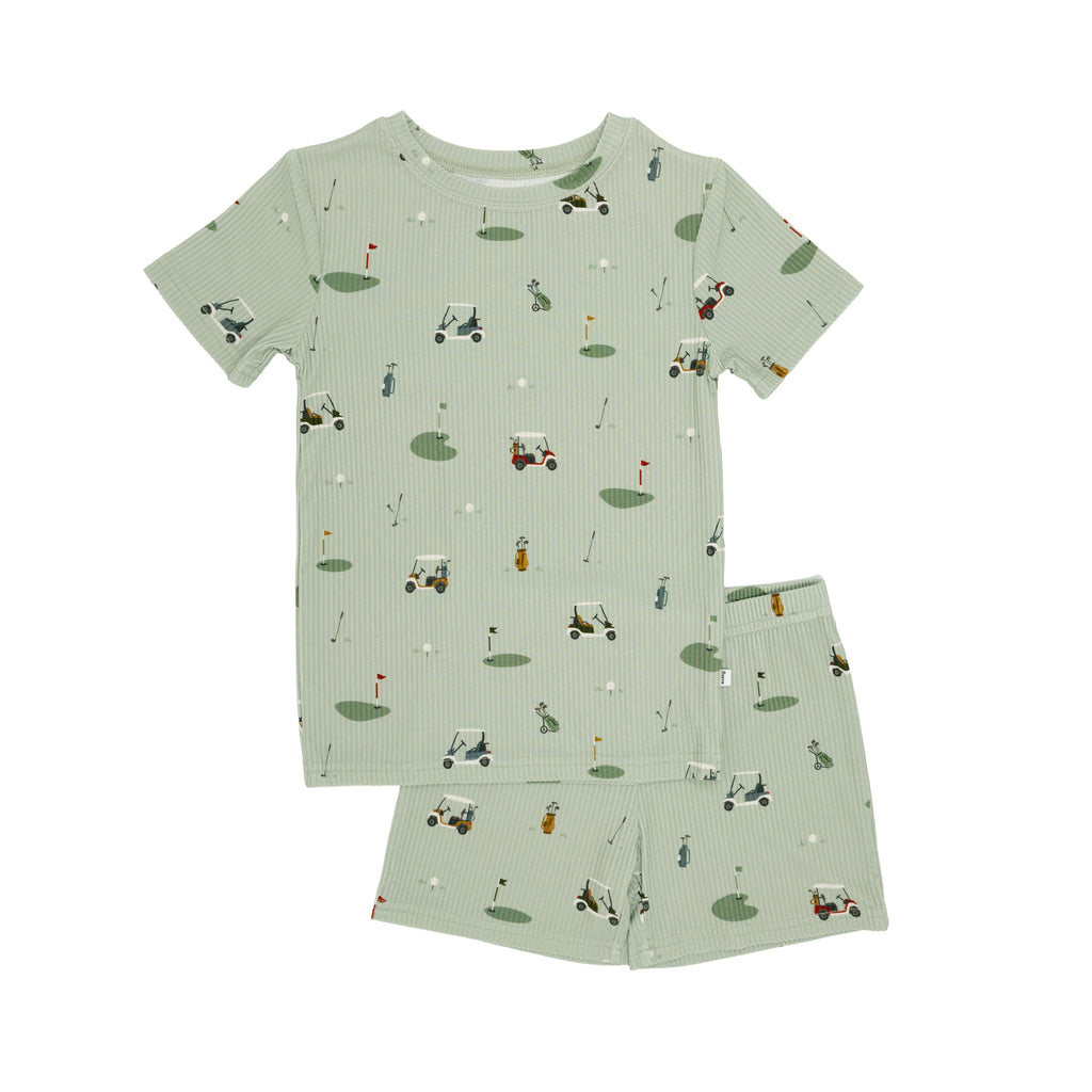 Golf Small Ribbed Shorts Two-Piece Set