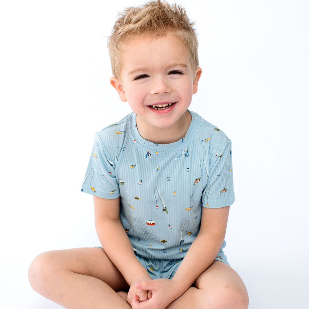 Gone Fishing Small Ribbed Shorts Two-Piece Set