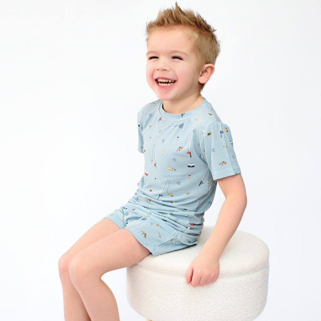 Gone Fishing Small Ribbed Shorts Two-Piece Set