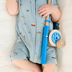 Gone Fishing Small Ribbed Summer Zip Romper