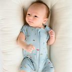 Gone Fishing Small Ribbed Summer Zip Romper