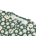 Green Floral Small Ribbed Zip Romper