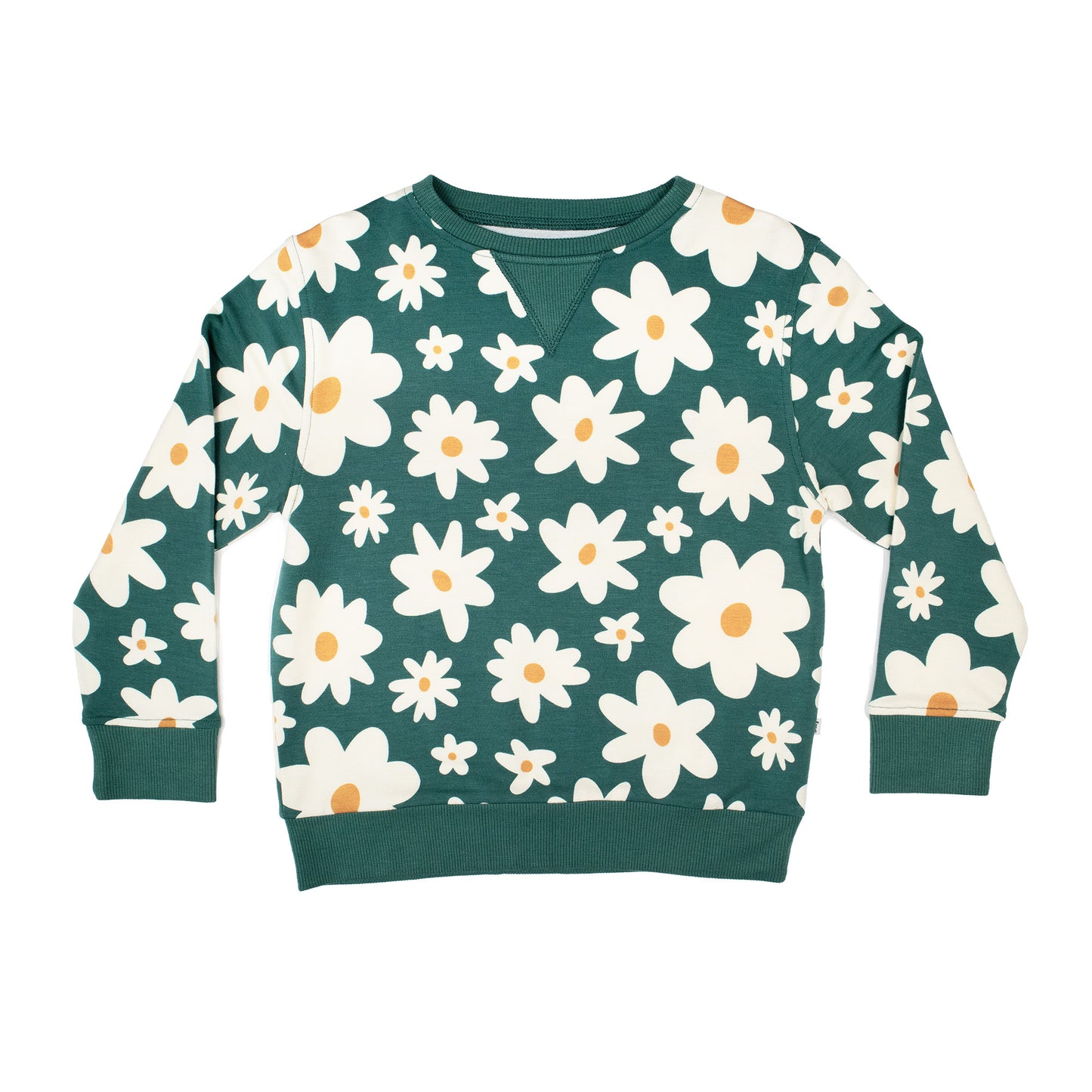 Green Floral French Terry Pullover
