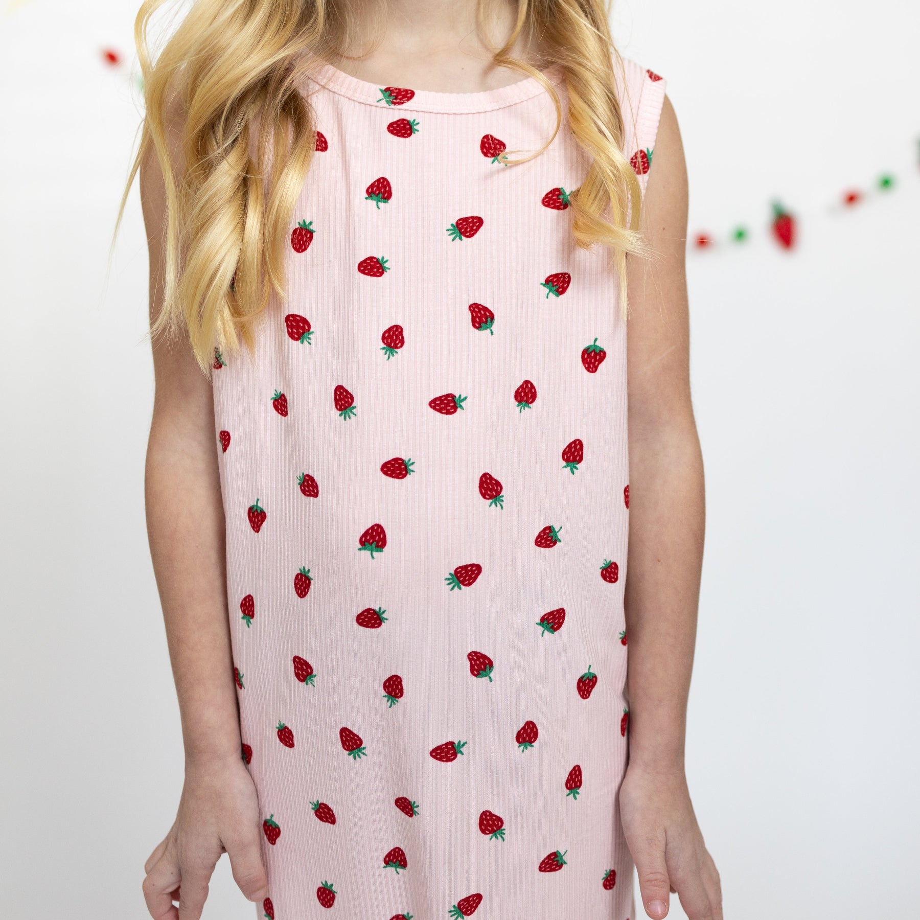 Strawberries Small Ribbed Harem Romper