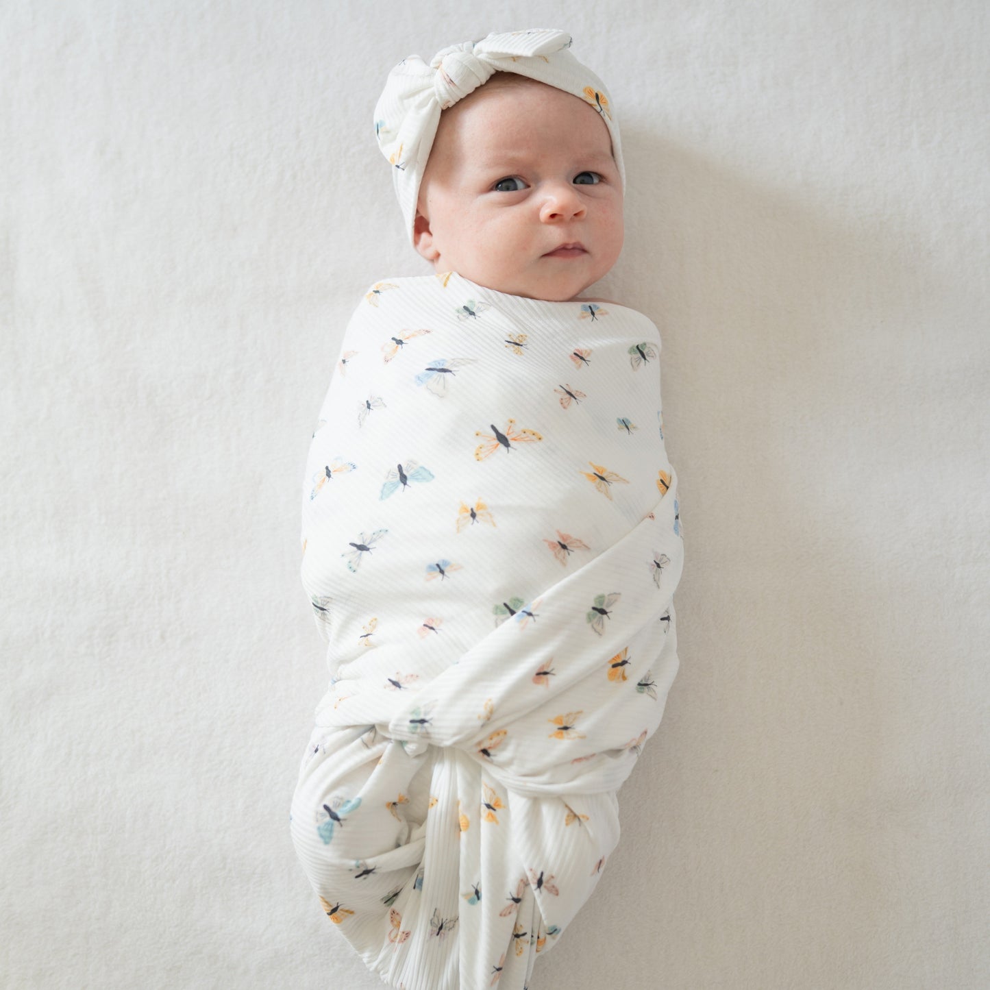 Butterflies Small Ribbed Swaddle Set