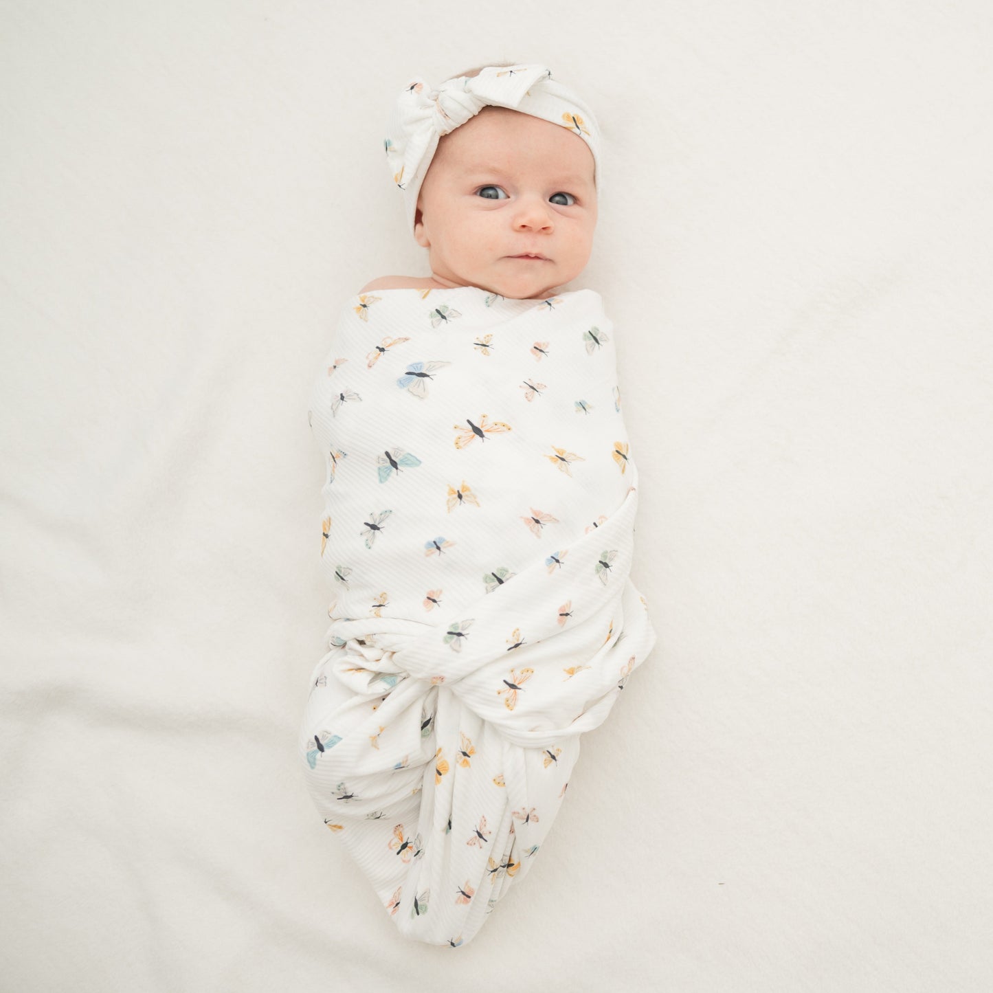 Butterflies Small Ribbed Swaddle Set