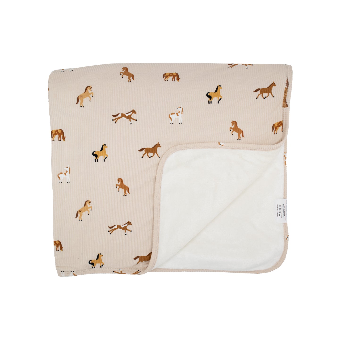 Horses Small Ribbed Toddler Blanket