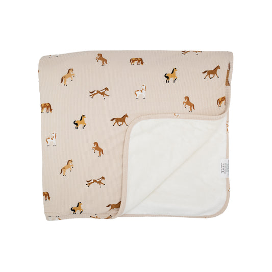 Horses Small Ribbed Toddler Blanket