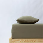 Olive Twin Sheet With Pillow Case