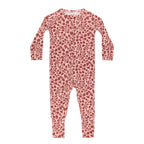 Mauve Floral Small Ribbed Zip Romper