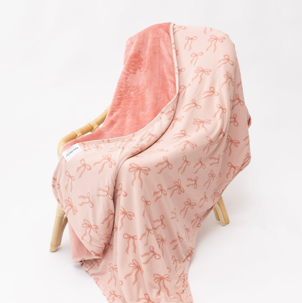 Coquette Bows Small Ribbed Toddler Blanket