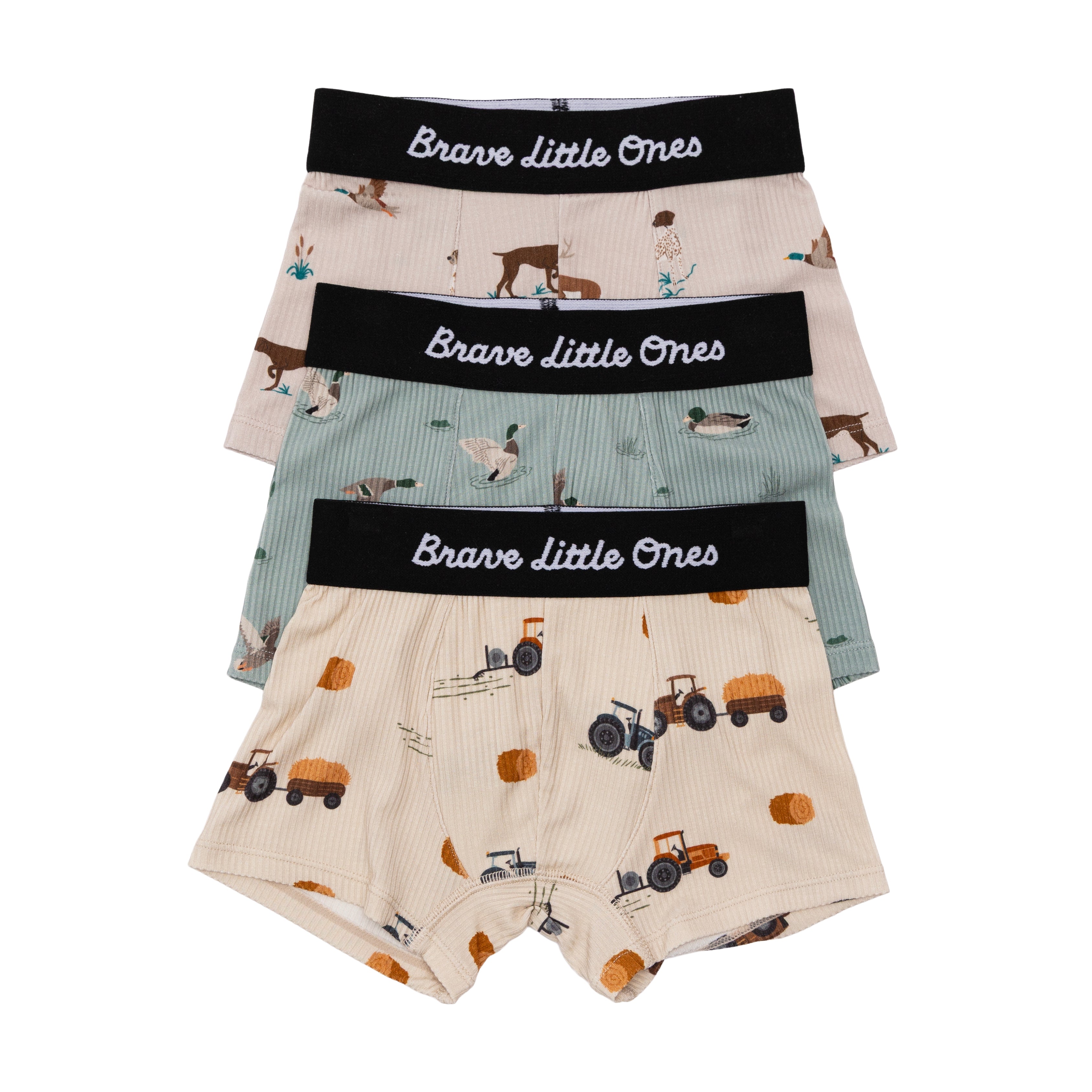 Tractors, Mallards and Backcountry Small Ribbed Boxer Brief 3 pack