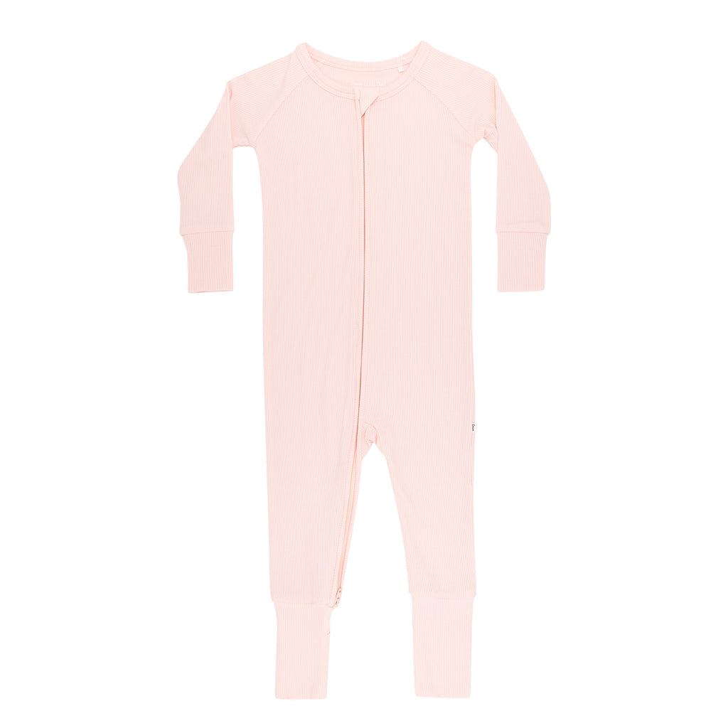 Ballet Pink Small Ribbed Zip Romper