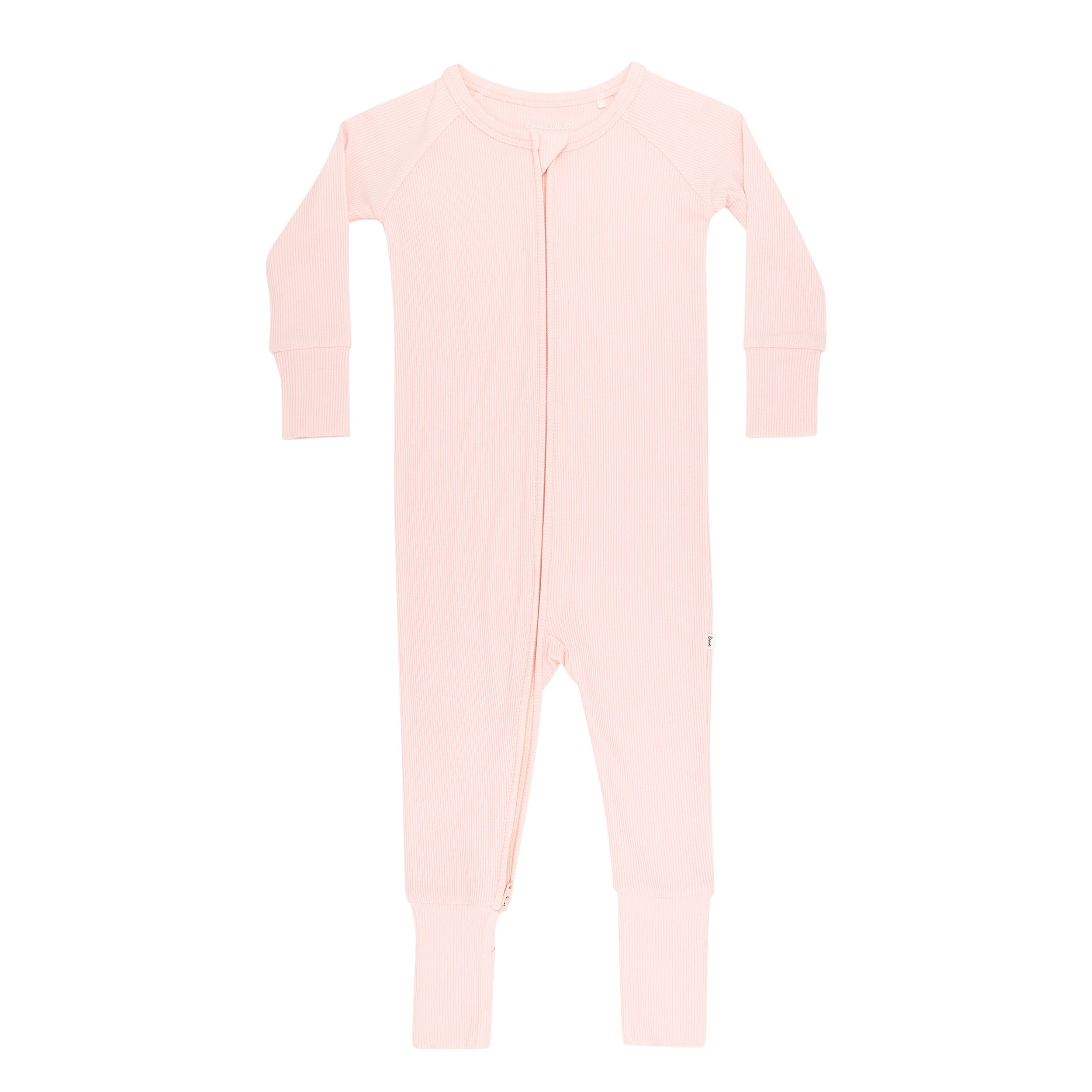 Ballet Pink Small Ribbed Zip Romper