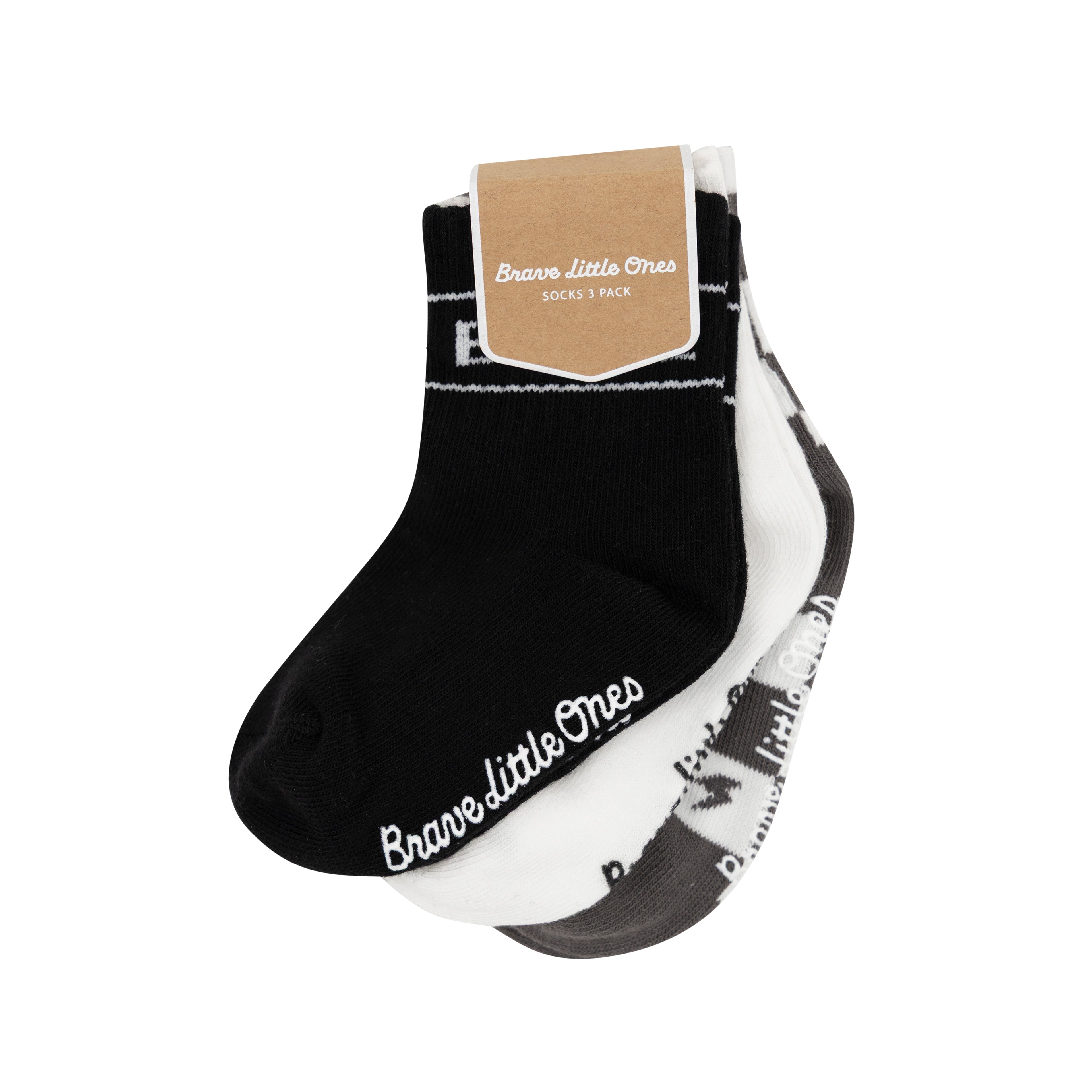 Black & Dark Charcoal Socks 3 Pack