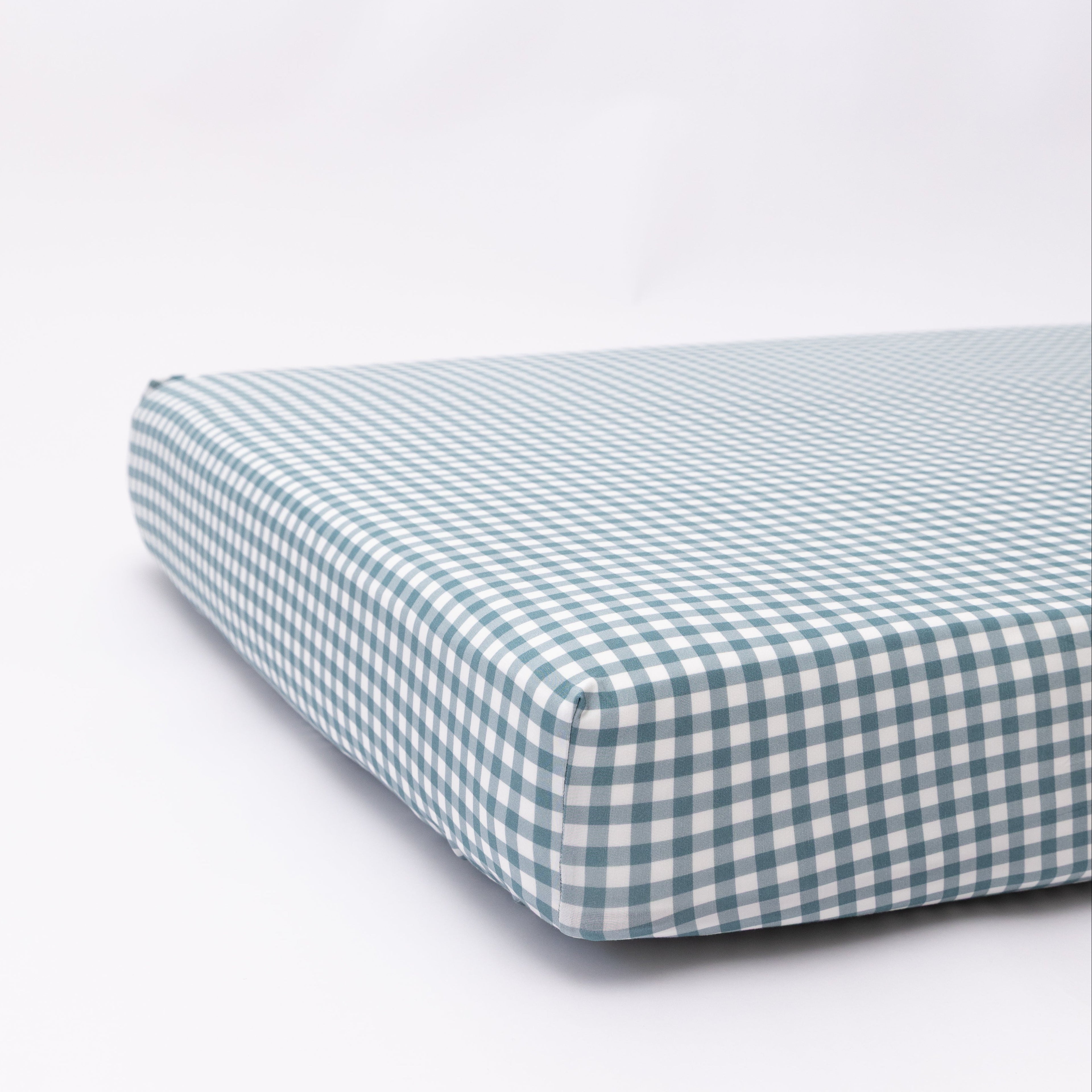 Blue Small Gingham Crib Sheet