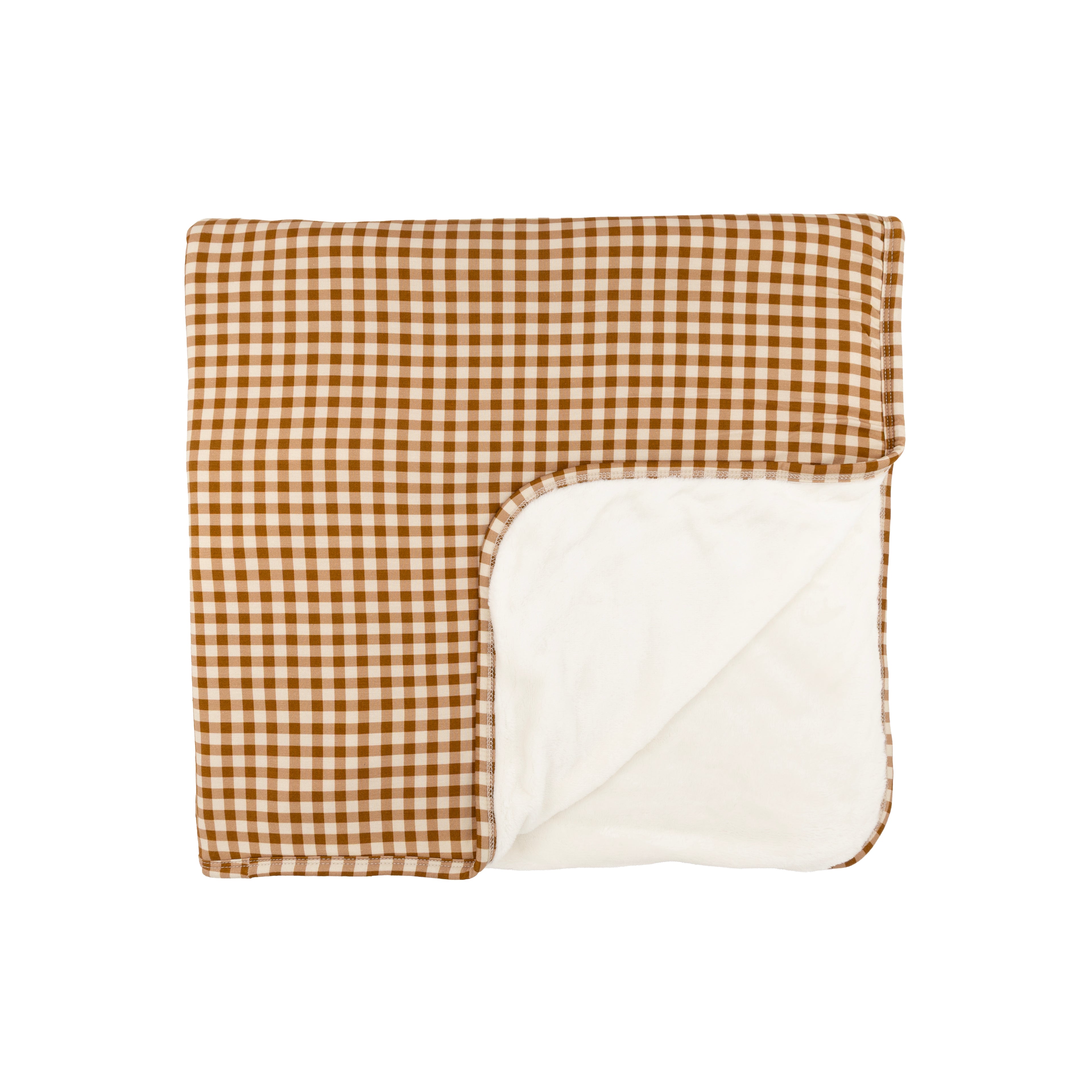 Caramel Small Gingham Toddler Blanket
