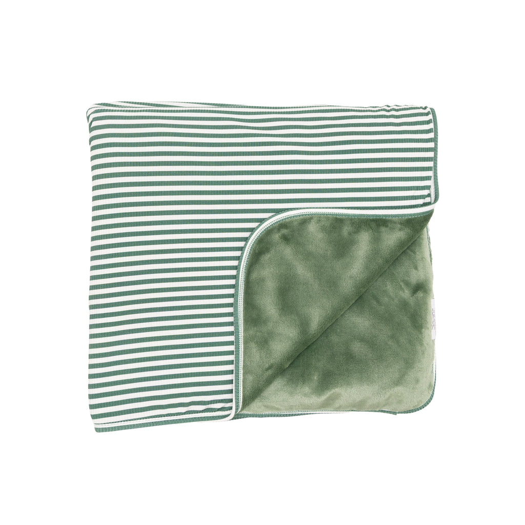 Eucalyptus Green Stripe Small Ribbed Toddler Blanket