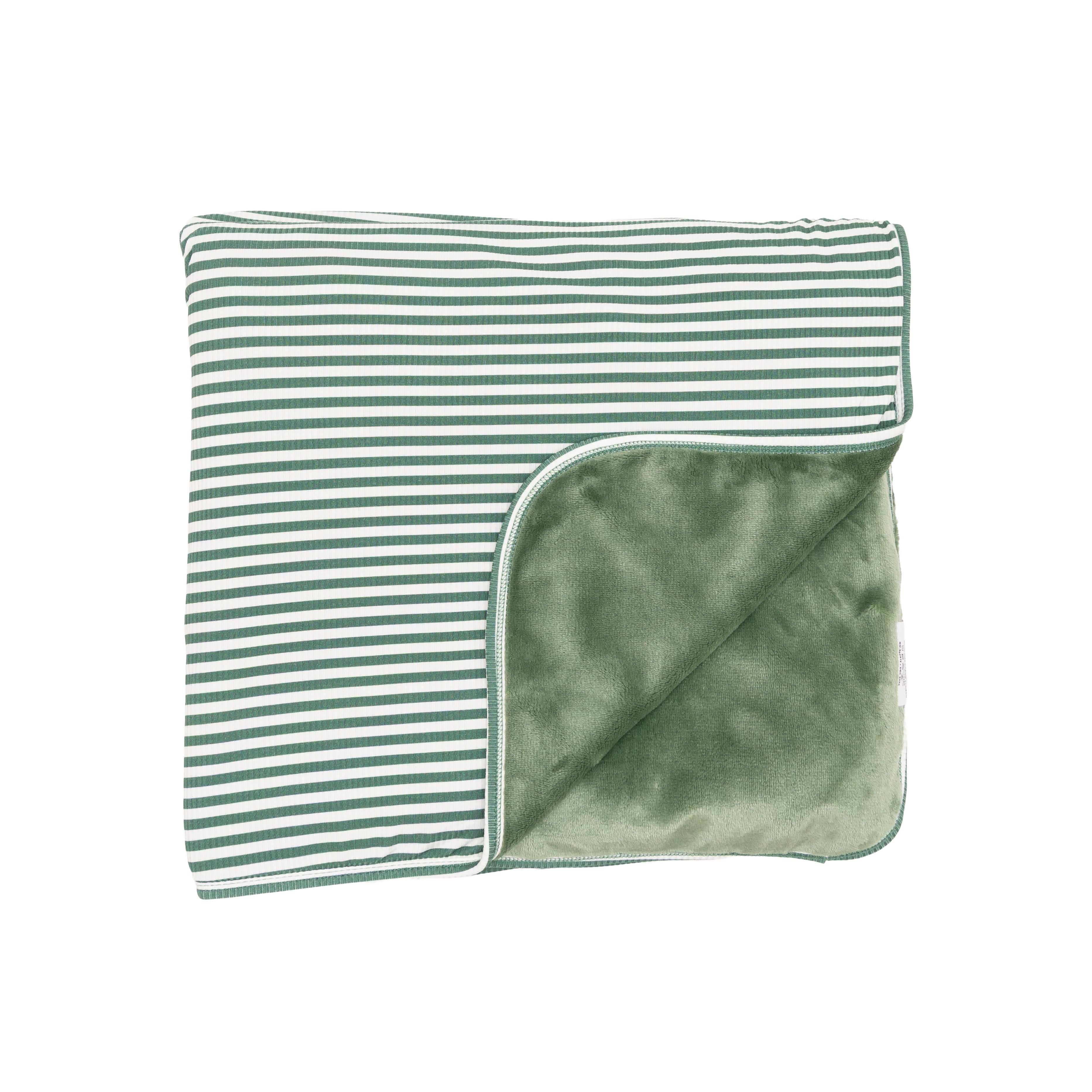 Eucalyptus Green Stripe Small Ribbed Toddler Blanket