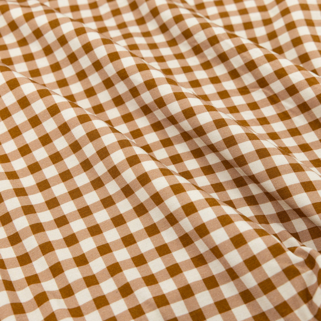 Caramel Small Gingham Two-Piece Set