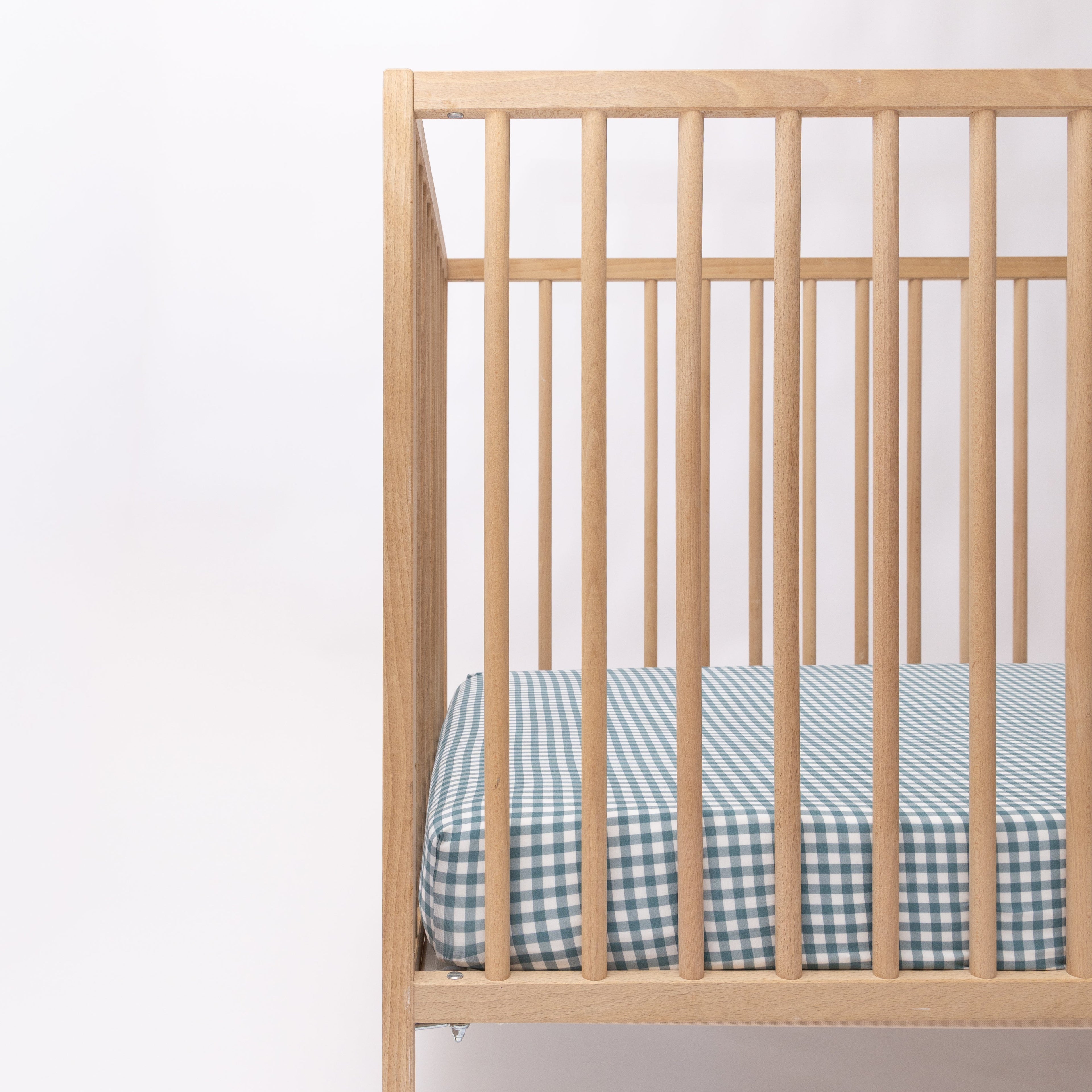 Blue Small Gingham Crib Sheet