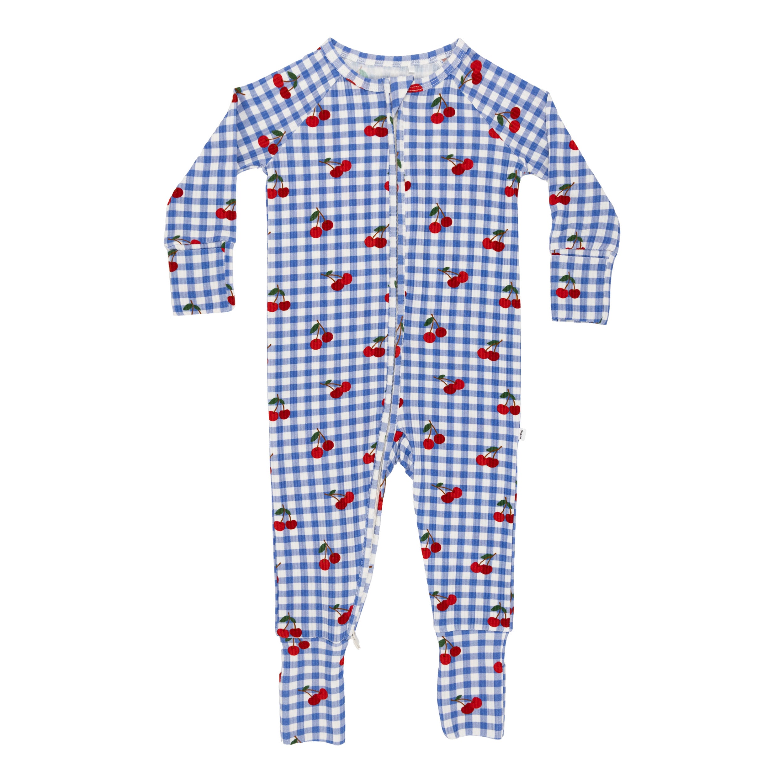 Vintage Cherries Small Ribbed Zip Romper