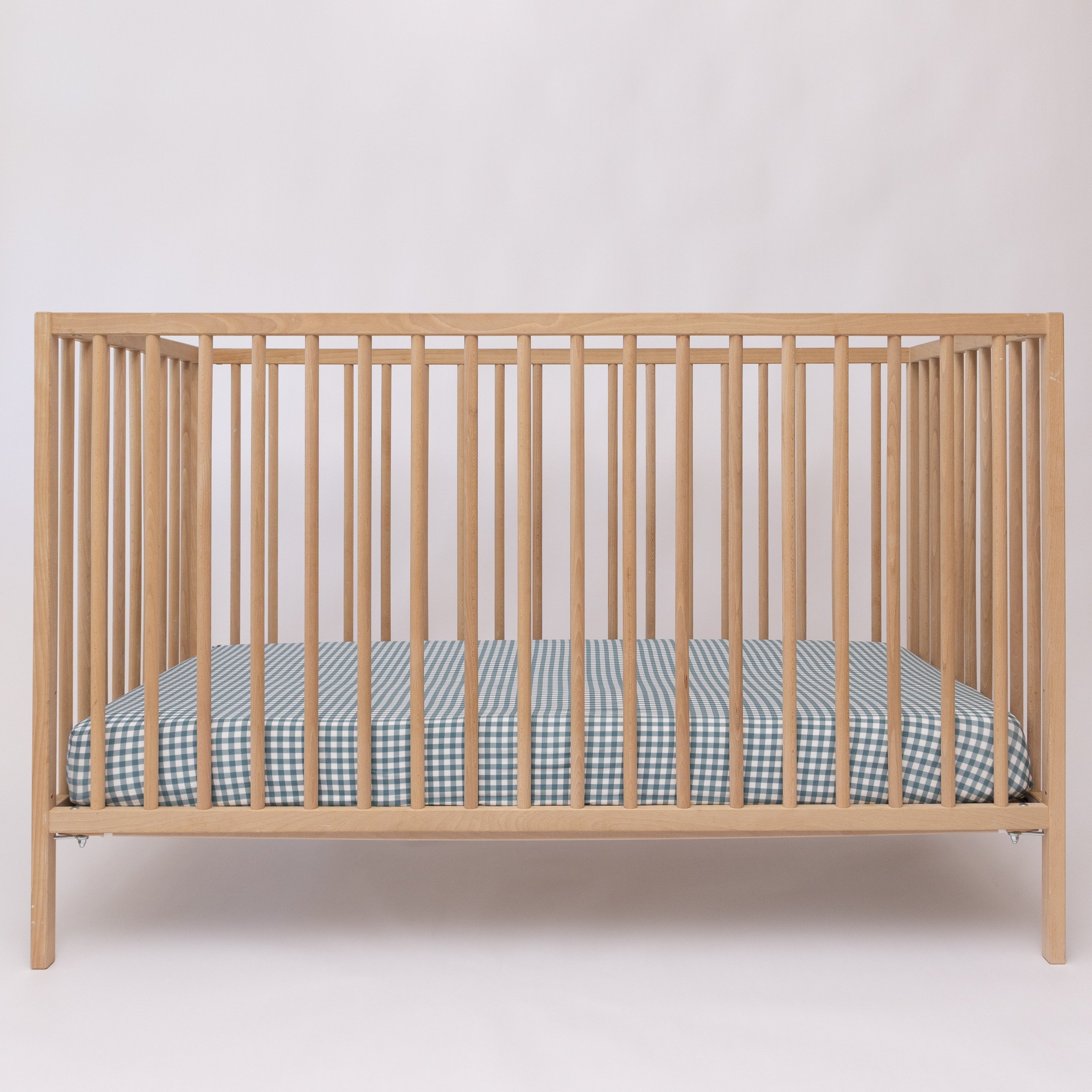Blue Small Gingham Crib Sheet