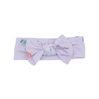 Light purple headband with a bow on a white background