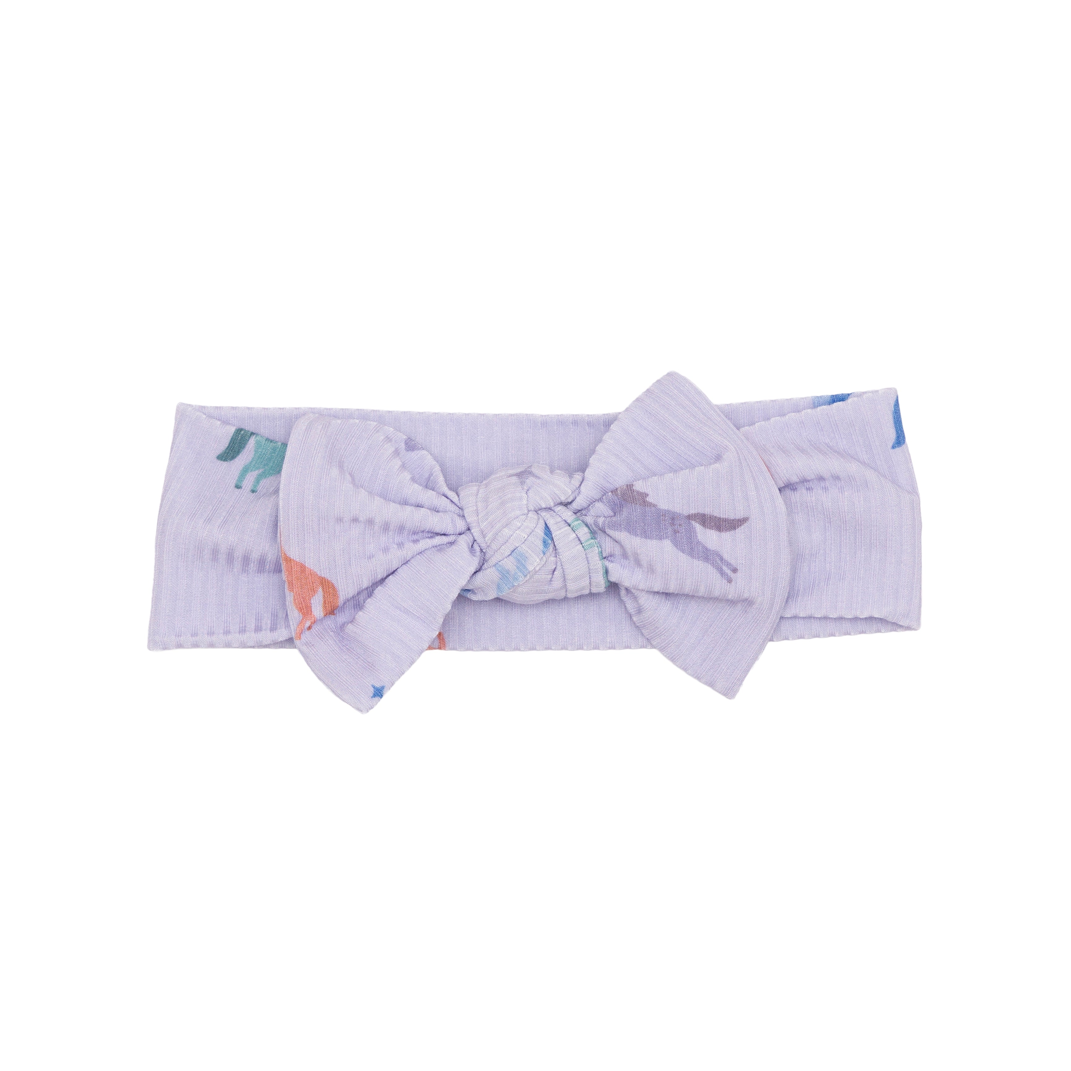 Light purple headband with a bow on a white background