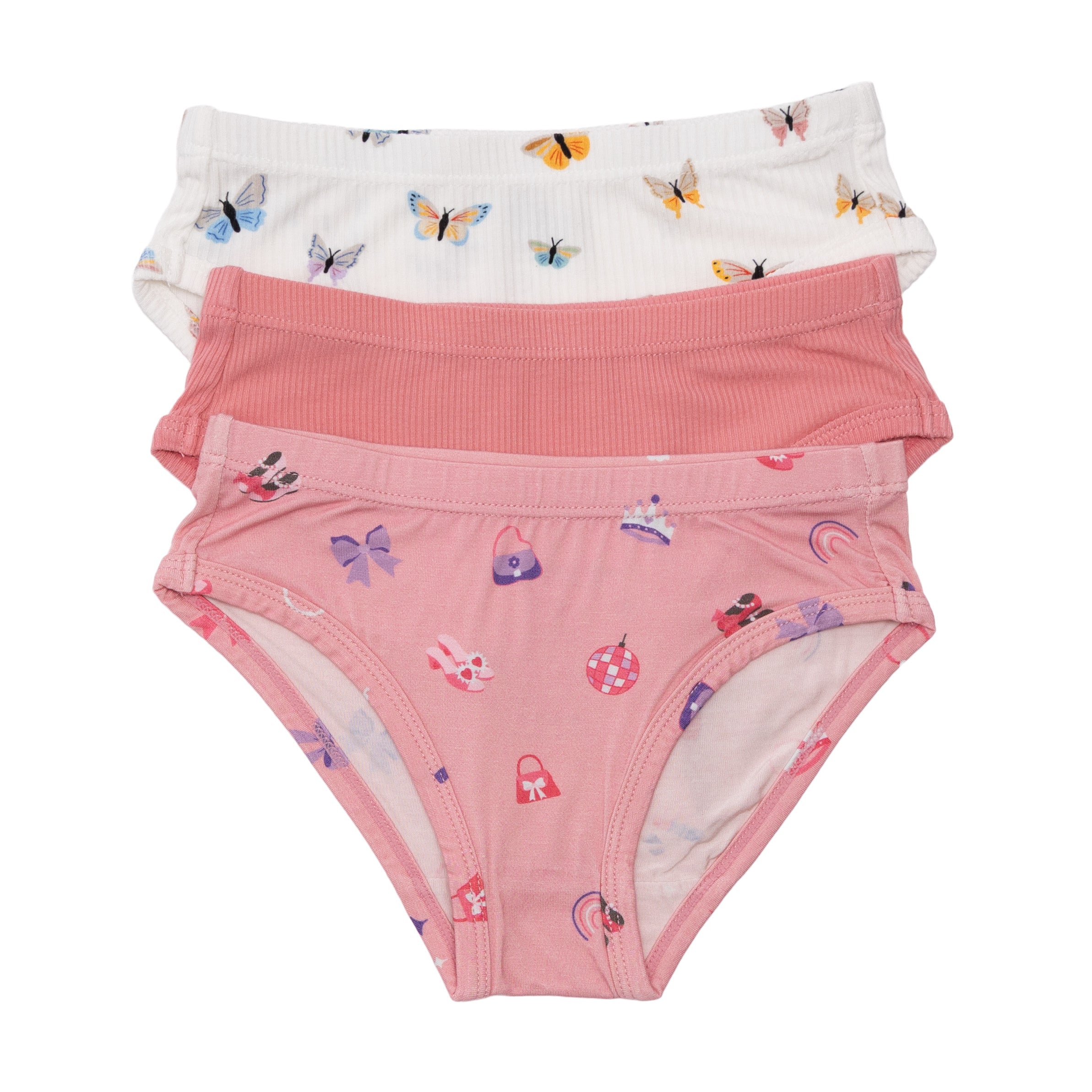 Girly Things, Peony Pink and Butterflies Underwear 3 pack