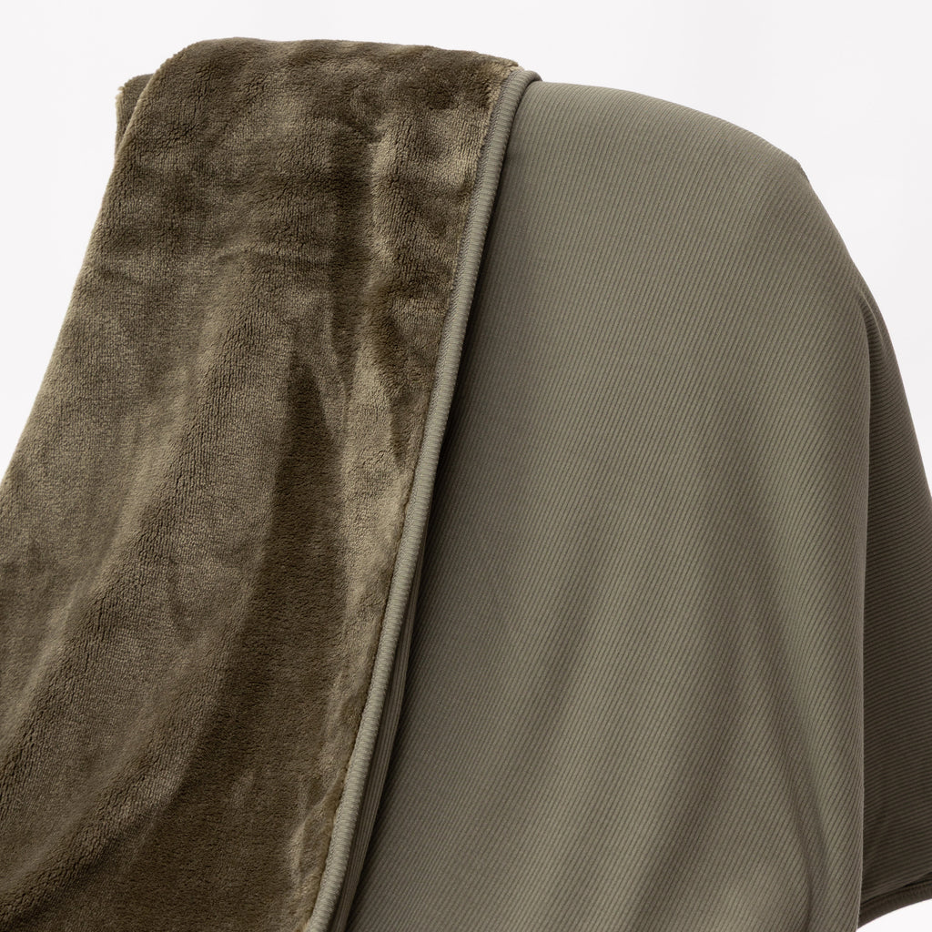 Olive Small Ribbed Adult Blanket