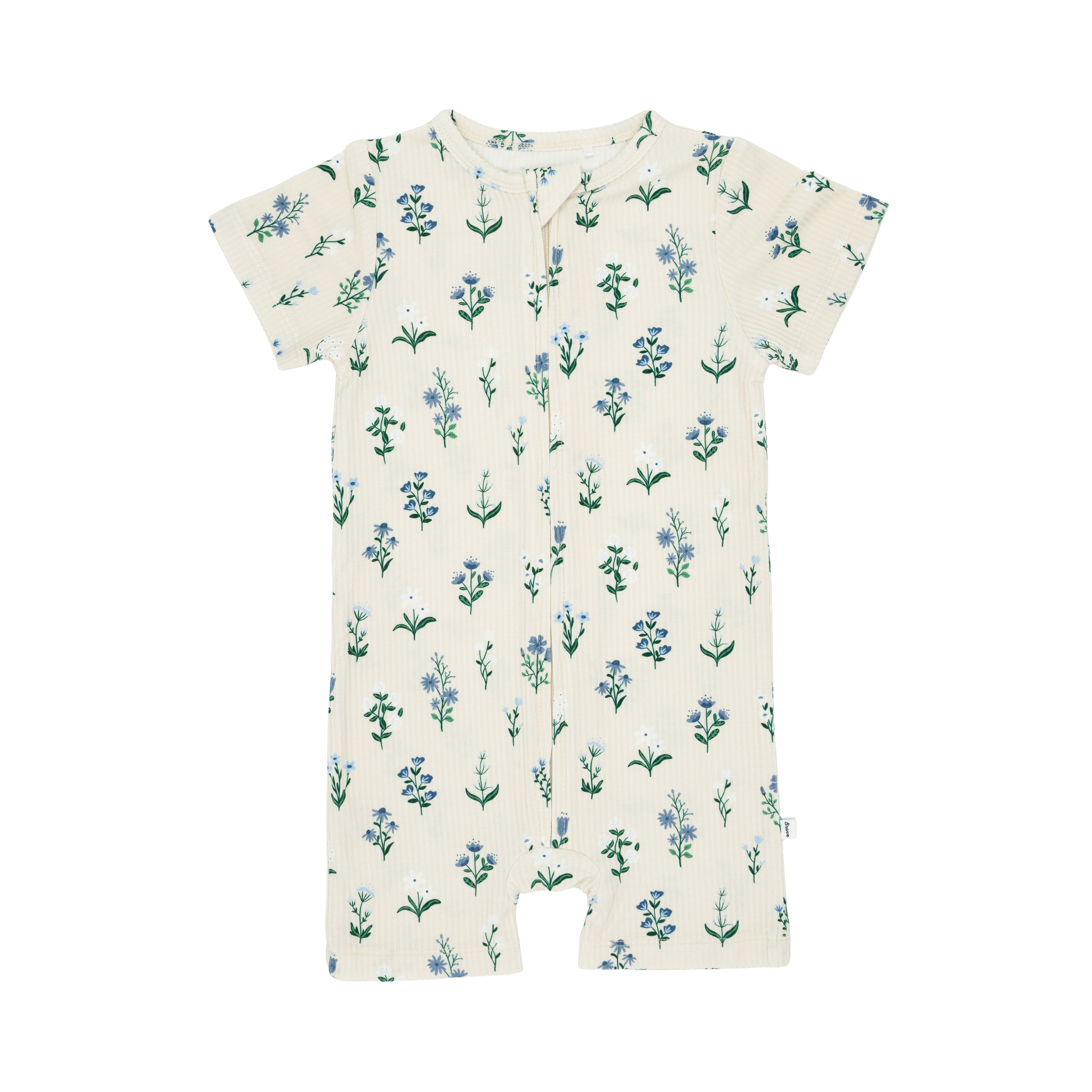 Morning Meadow Small Ribbed Summer Zip Romper