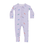 Baby onesie with unicorn patterns on a white background
