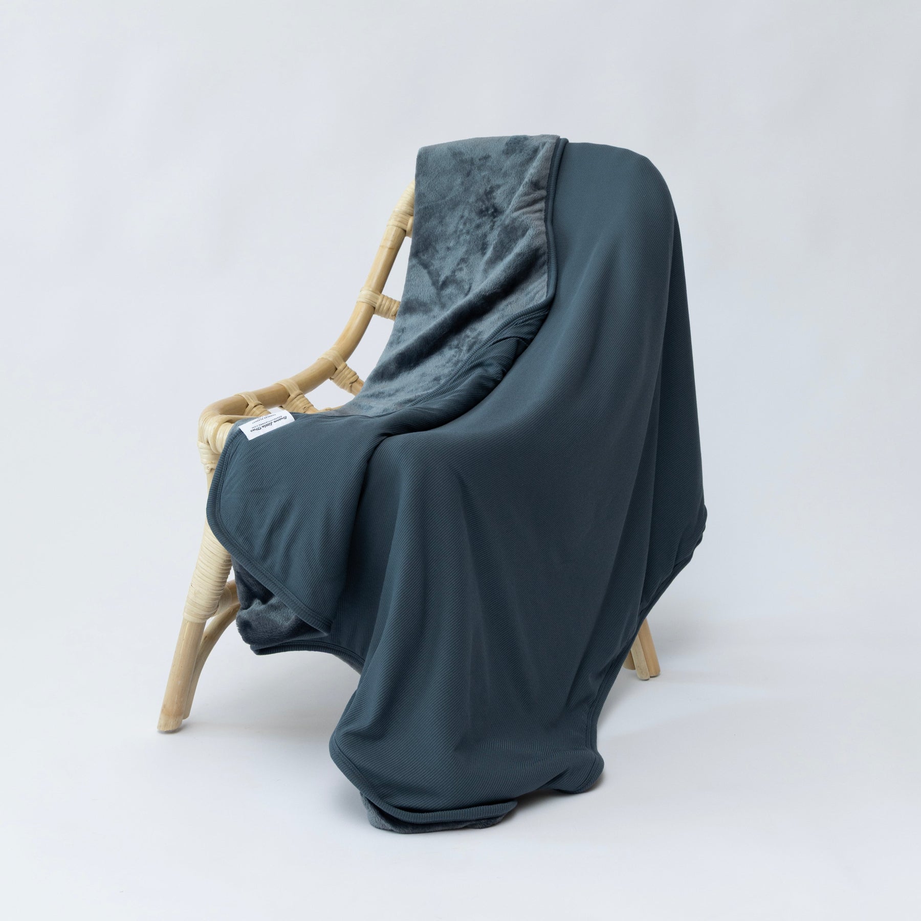 Dark Steel Blue Small Ribbed Adult Blanket