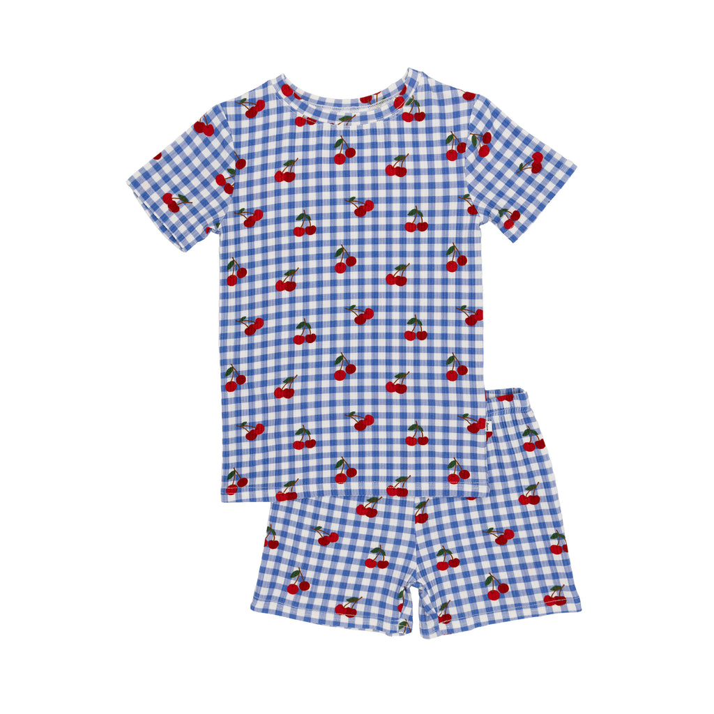 Vintage Cherries Small Ribbed Shorts Two-Piece Set