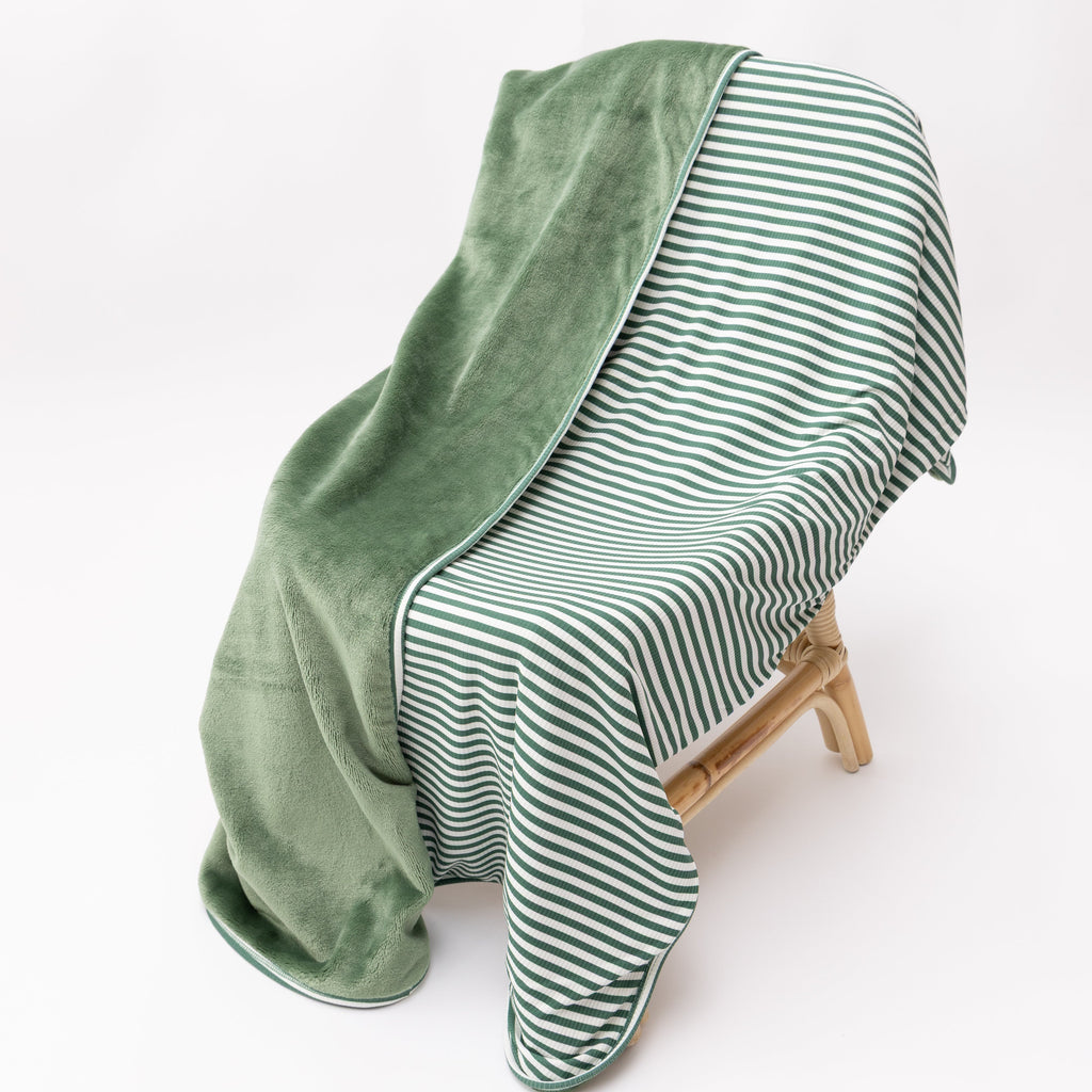 Eucalyptus Green Stripe Small Ribbed Toddler Blanket
