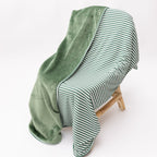 Eucalyptus Green Stripe Small Ribbed Toddler Blanket