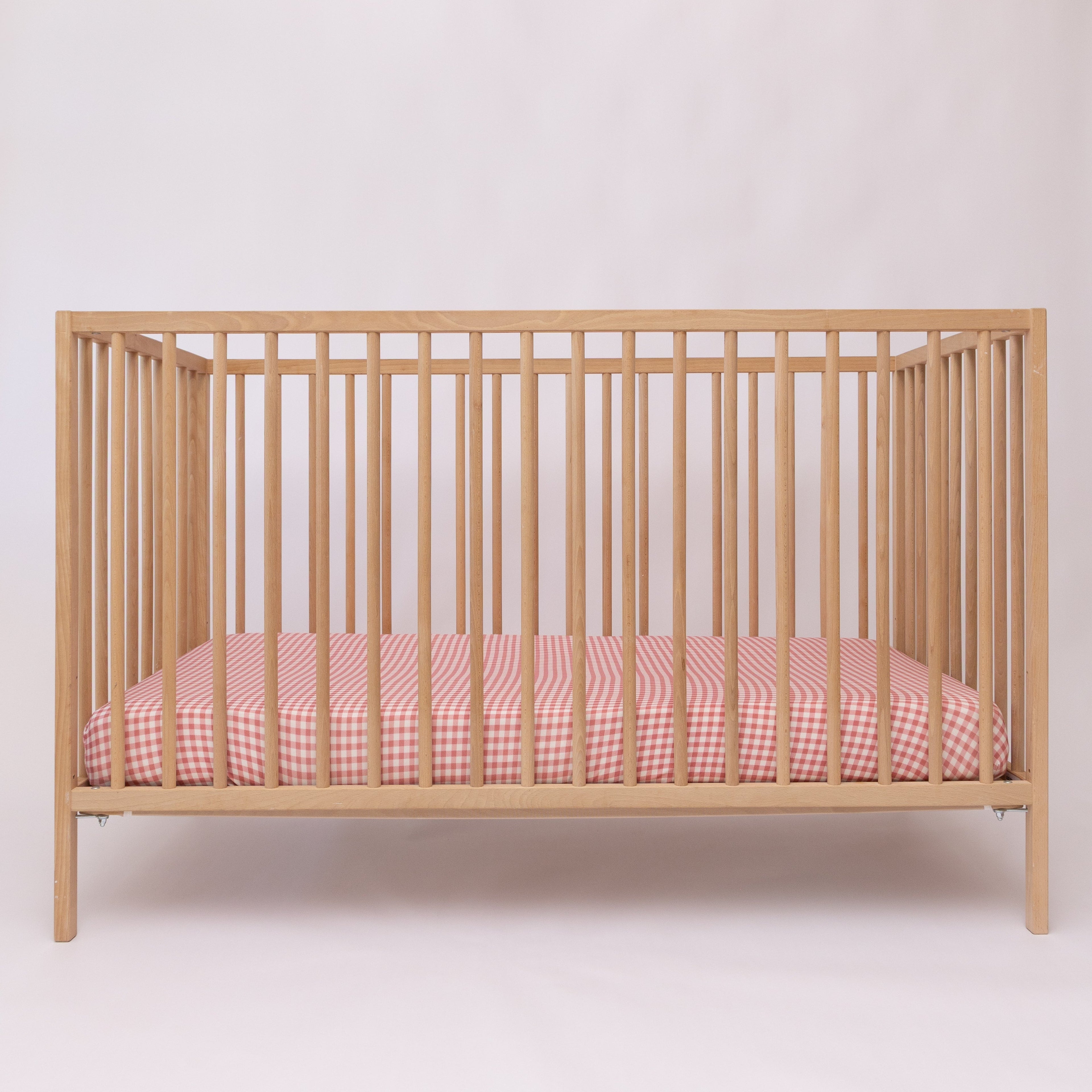 Mauve Small Gingham Crib Sheet