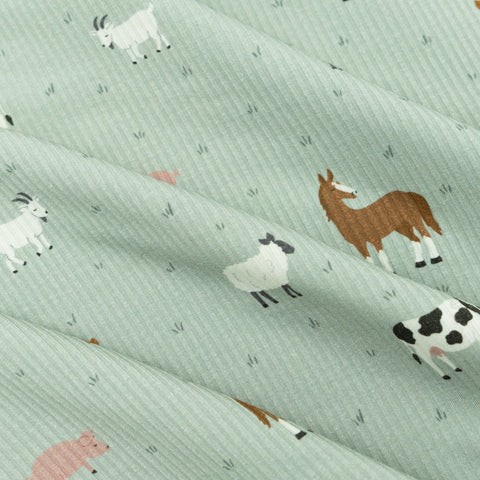 Farm Animals Small Ribbed Youth Blanket