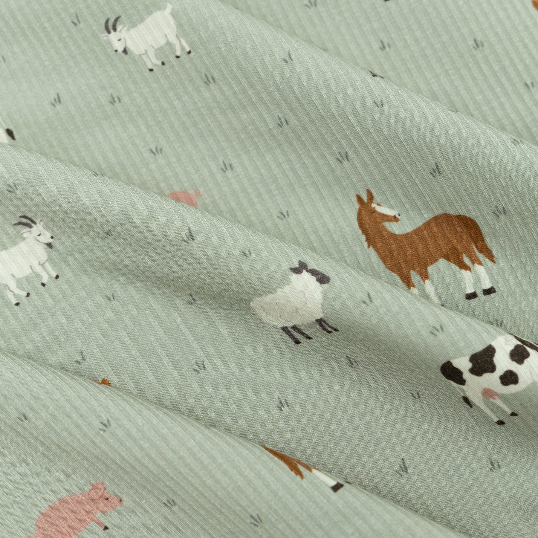 Farm Animals Small Ribbed Zip Romper