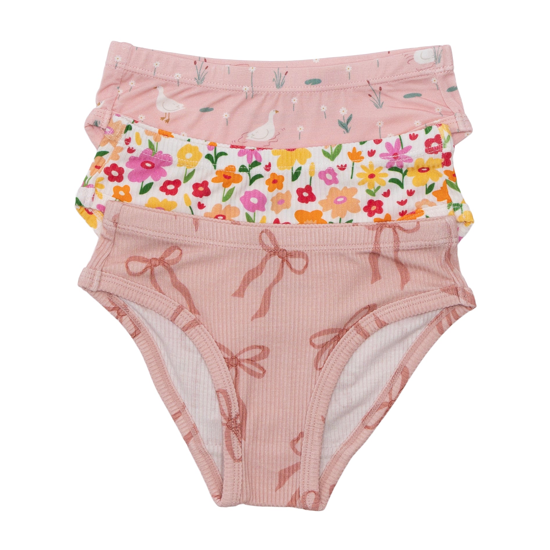 Coquette Bows, Summer Blooms and Ducks & Daisies Underwear 3 pack