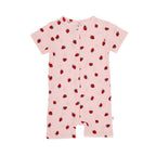 Strawberries Small Ribbed Summer Zip Romper