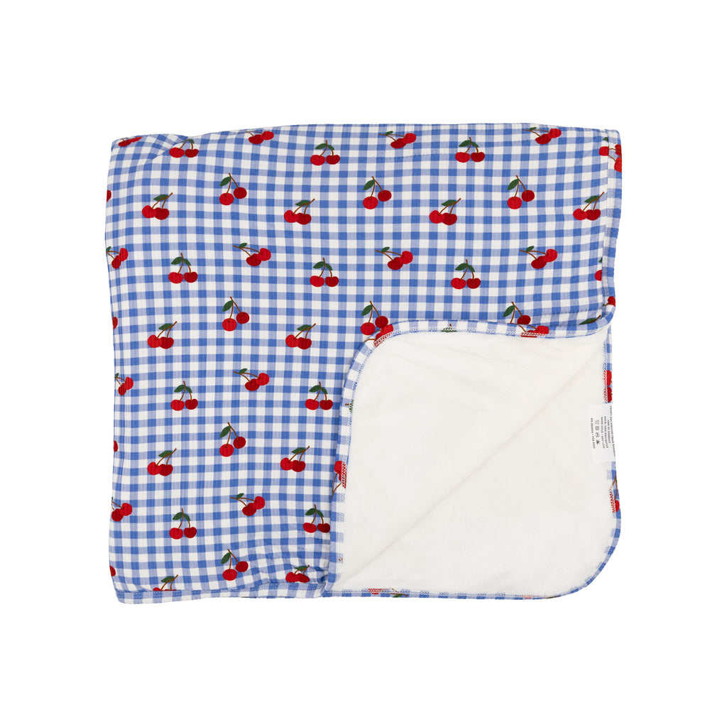 Vintage Cherries Small Ribbed Youth Blanket