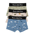 Take Flight Blue, Prehistoric Dinosaurs and Trash Truck Small Ribbed Brief 3 pack