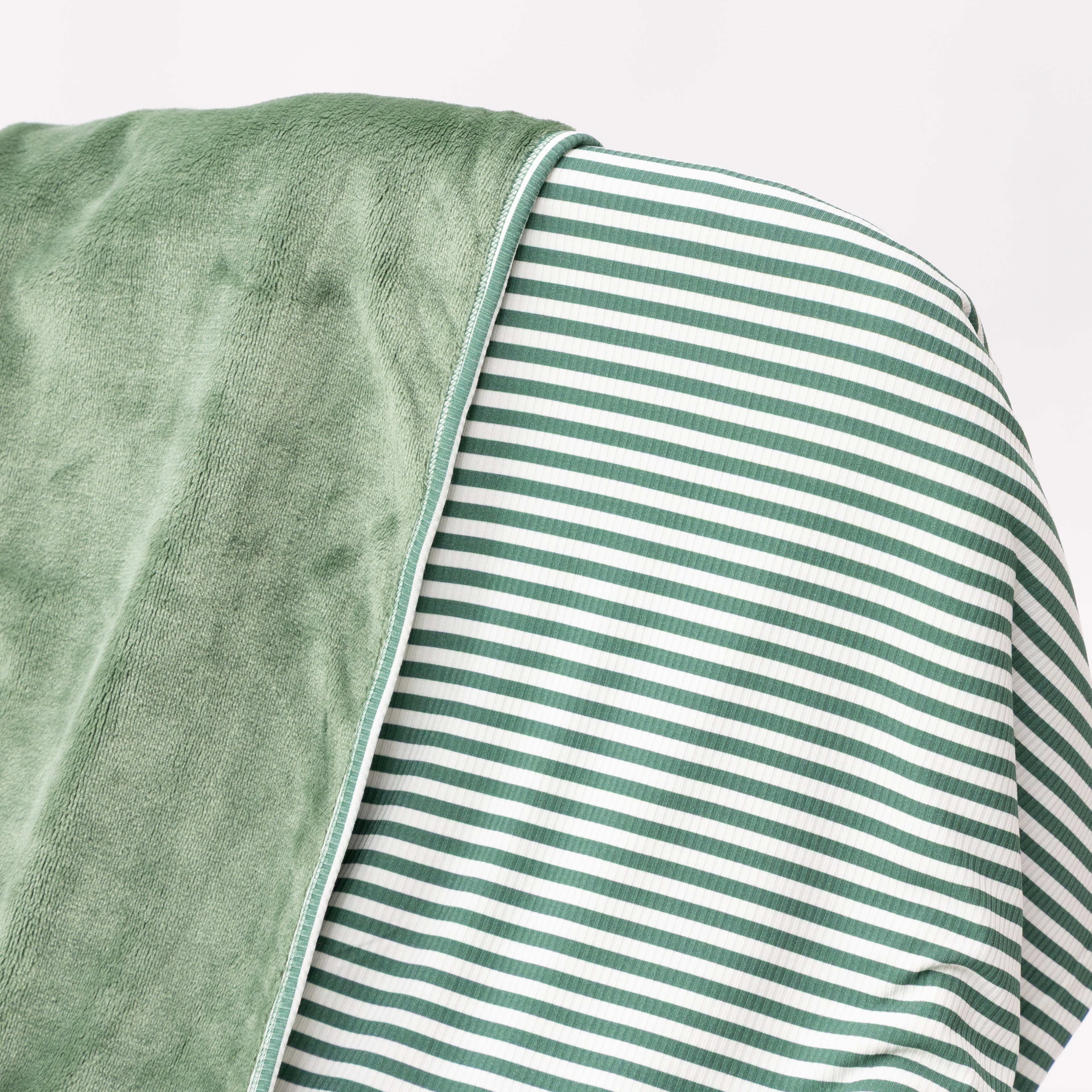 Eucalyptus Green Stripe Small Ribbed Toddler Blanket