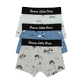 Three pairs of boys' underwear with 'Brave little ones' waistbands on a white background.