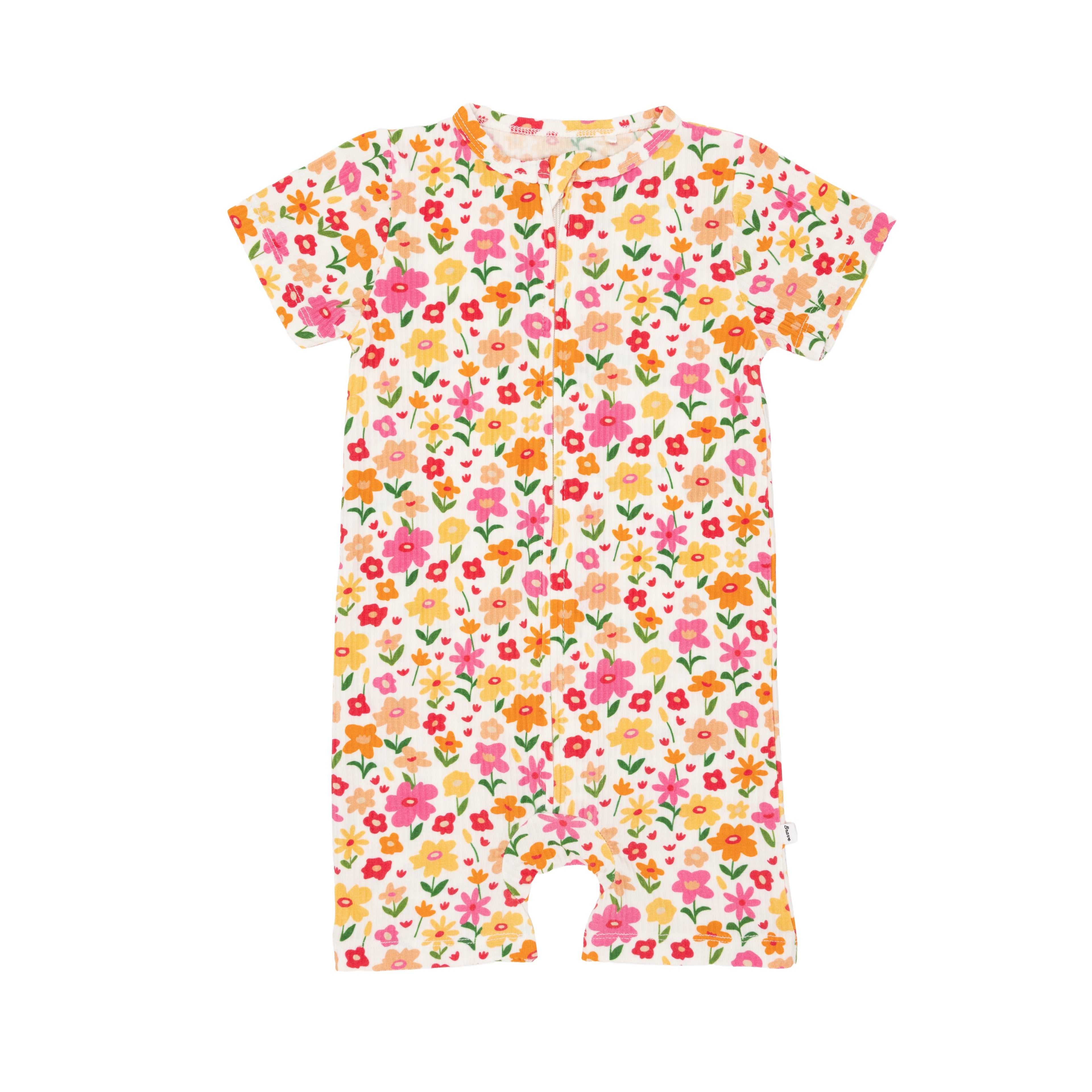 Summer Blooms Small Ribbed Summer Zip Romper