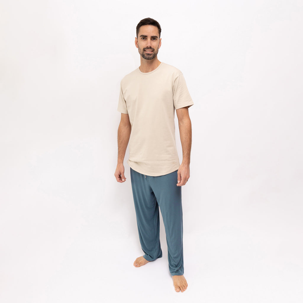 Dark Steel Blue Small Ribbed Men's Pants